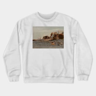 Salmon Fishery Village by Albert Bierstadt Crewneck Sweatshirt